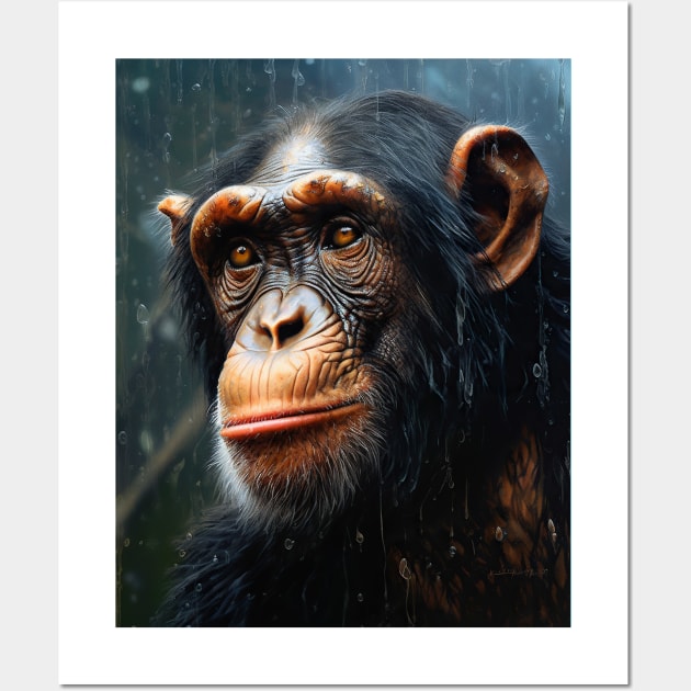 Oil Paint Hyperrealism: Amazing Zoo Chimpanzee Wall Art by ABART BY ALEXST 